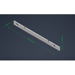 Einschub für Terrariumfalltüre (HBT_19*4.4*286mm) Perforiert mit Anschlusslöcher und Glas Clips