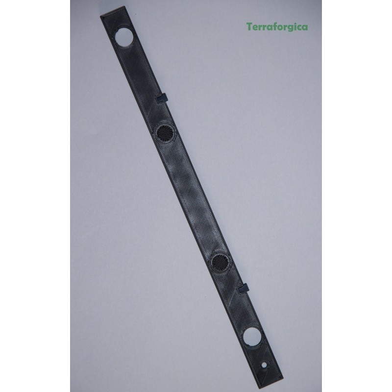 Einschub für Terrariumfalltüre (HBT_19*4.4*286mm) Perforiert mit Anschlusslöcher und Glas Clips